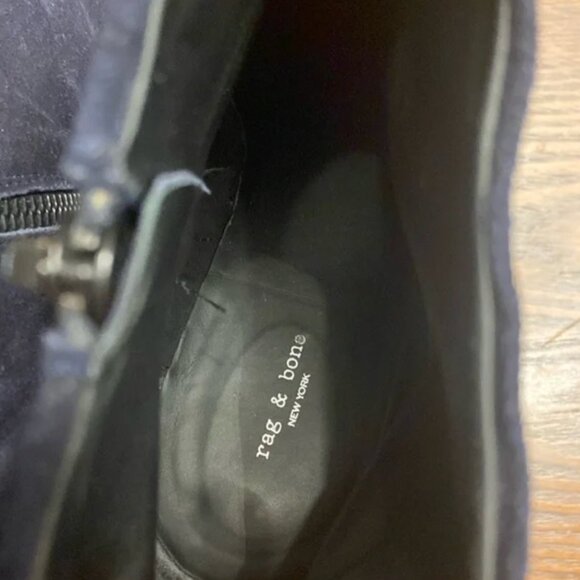 rag & bone Navy Suede Beha Ankle Boot Bootie Stiletto Heel Size 39 - Picture 6 of 10